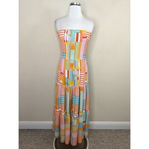 Anthropologie Multicolor Strapless Midi Dress